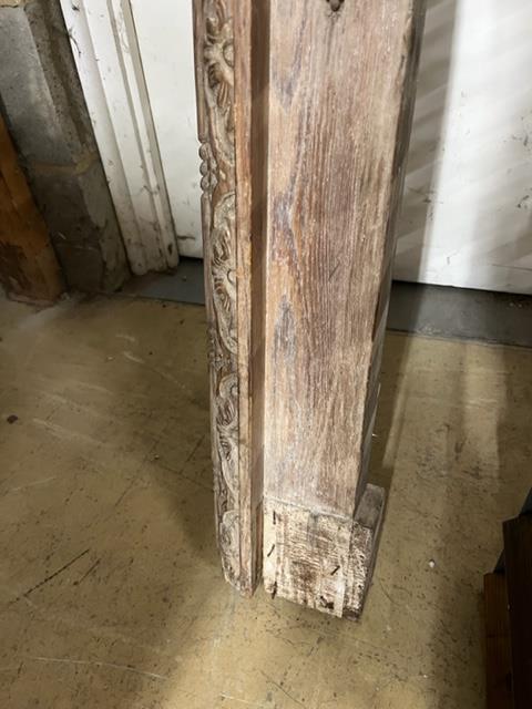 A Georgian carved pine fire surround, width 143cm, height 135cm (aperture width 96cm, height 105cm)